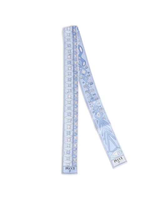 PUCCI Angoli and Soleil-print silk twill scarf - Blue - zdjęcie produktu nr 1