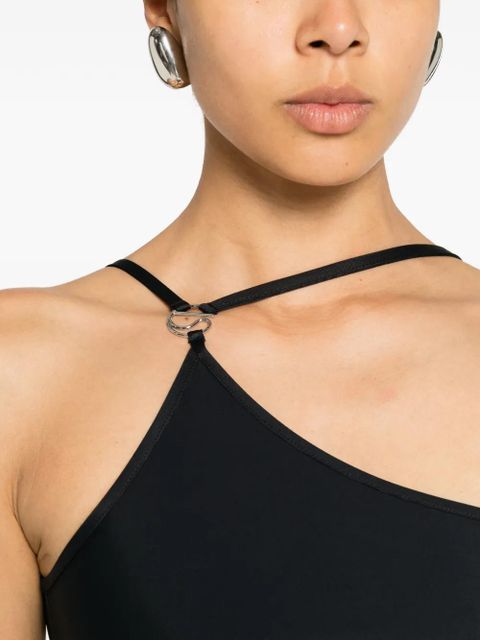 Coperni C-logo one-shoulder midi dress - Black