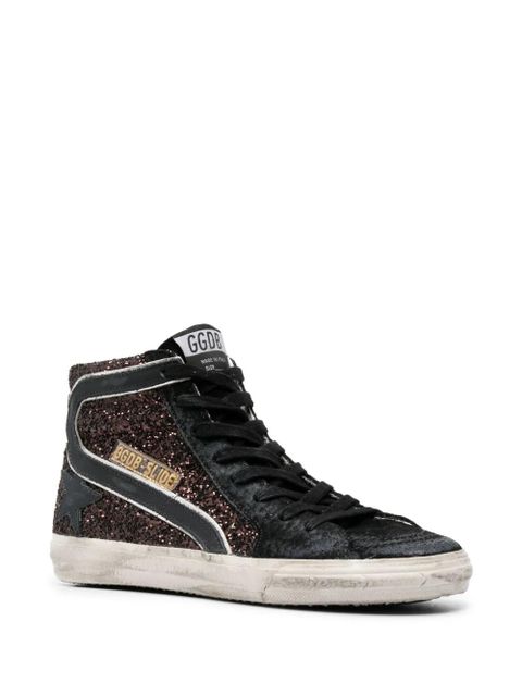 Golden Goose Slide glitter high-top sneakers - Black