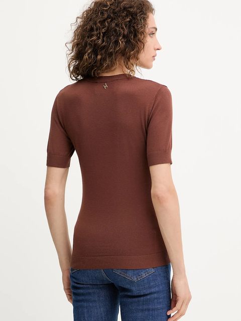 Silvian Heach t-shirt ATLAM damski kolor brązowy GPA25040MA - zdjęcie produktu nr 2