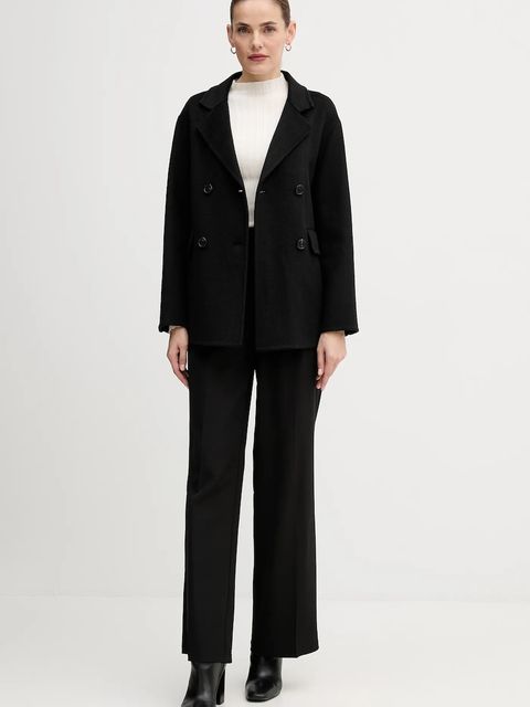 Gaudi płaszcz z dodatkiem wełny kolor czarny 521FD35011