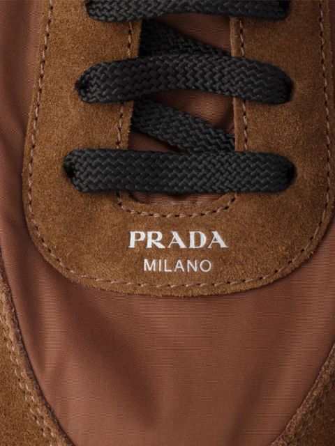 Prada Collapse Re-Nylon suede sneakers - Brown