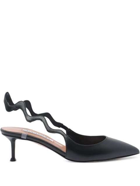 Aquazzura wave-detail slingback pumps - Black - zdjęcie produktu nr 1