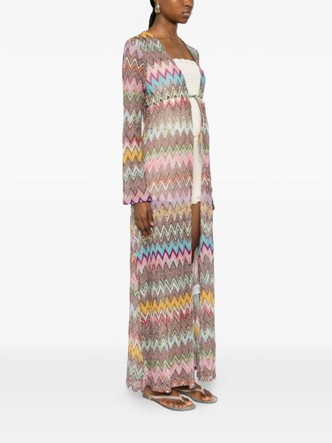 Missoni zigzag-pattern V-neck cover-up - Brown