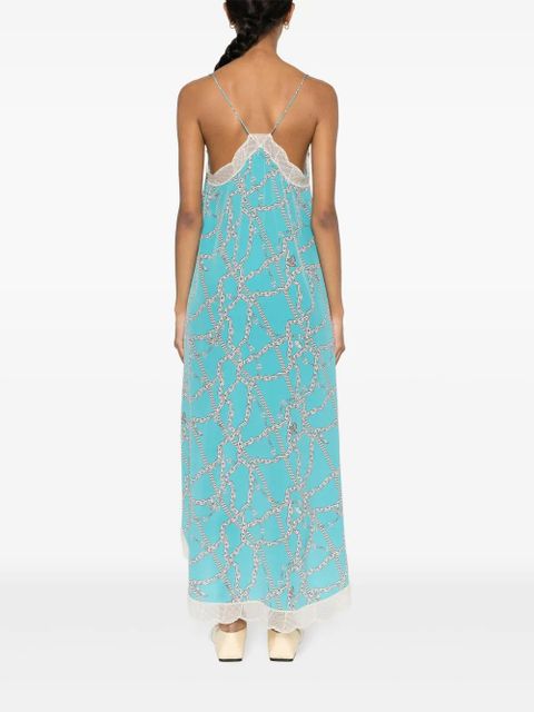 Zadig&Voltaire Ristyl logo-print maxi dress - Blue