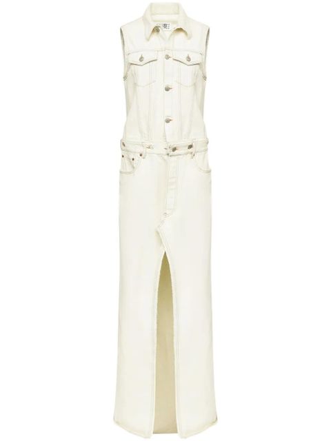 MM6 Maison Margiela denim maxi dress - Neutrals - zdjęcie produktu nr 1