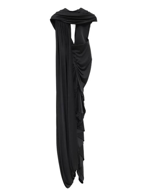 LOEWE knotted-detail draped-design dress - Black - zdjęcie produktu nr 1