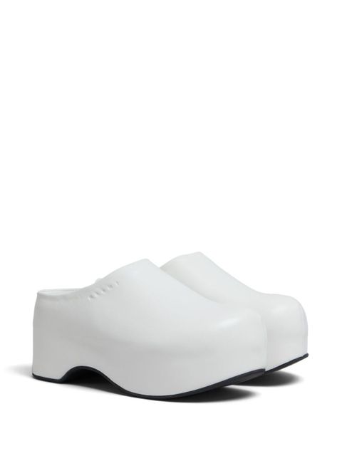 Marni chunky leather mules - White