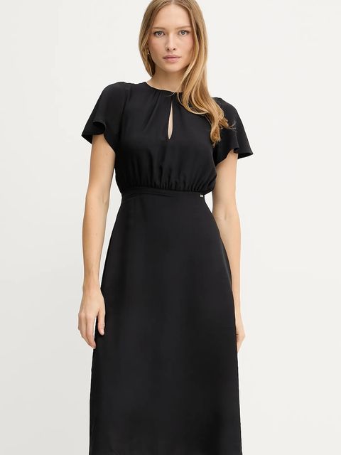 Armani Exchange sukienka kolor czarny midi rozkloszowana XW001025 AF16122 - zdjęcie produktu nr 1