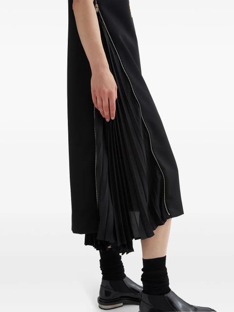 Jil Sander draped-detail midi dress - Black