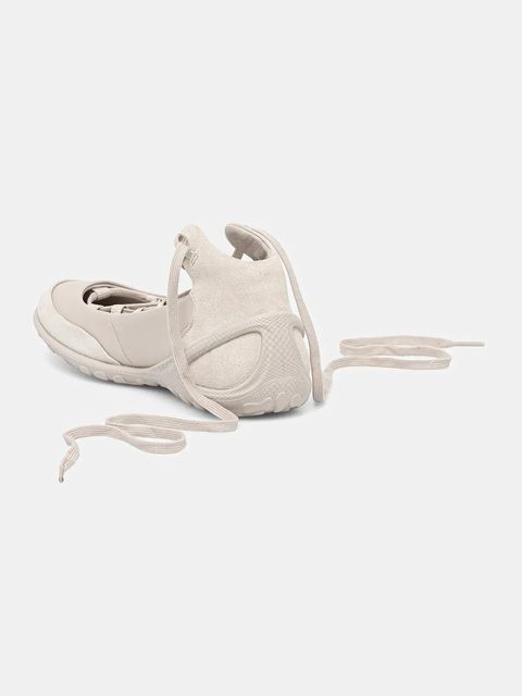 Ecco baleriny skórzane BIOM Lite Lace-Up kolor beżowy 802453-58261