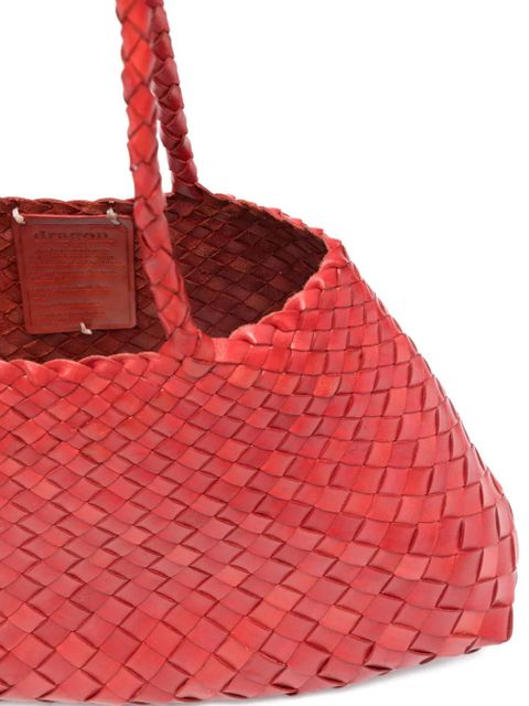 DRAGON DIFFUSION big Santa Crocce woven tote bag - Red