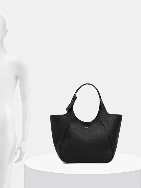 BOSS torebka skórzana kolor czarny 50552117