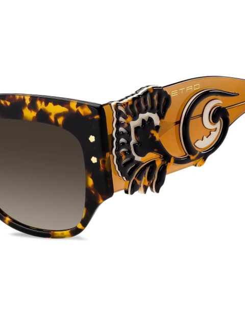 ETRO blossom-embellished tortoiseshell sunglasses - Brown