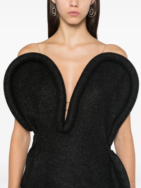 Victoria Beckham 3D detail mini dress - Grey