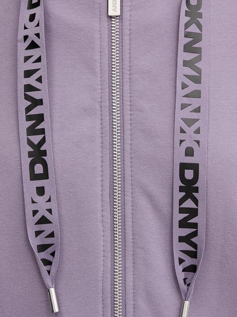 Dkny bluza damska kolor fioletowy z kapturem gładka DP5J9510