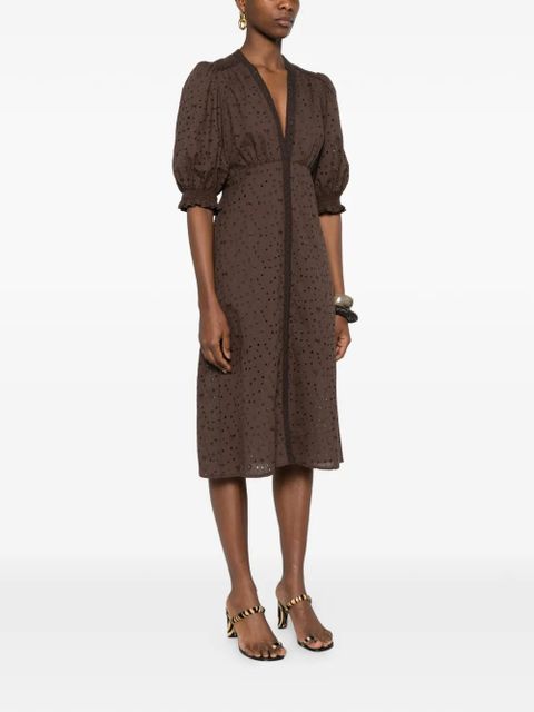 TWINSET puff-sleeve midi dress - Brown - zdjęcie produktu nr 2