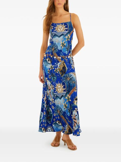 FARM Rio sun print slip maxi dress - Blue - zdjęcie produktu nr 1