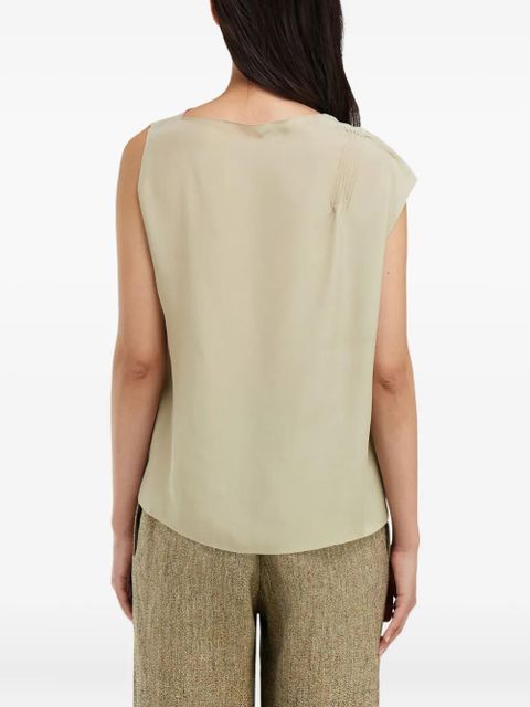 Ferragamo lace-inserts top - Neutrals