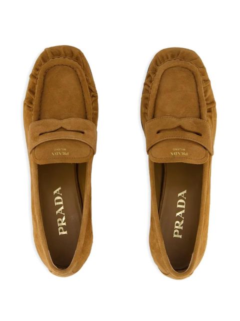 Prada leather loafers - Brown