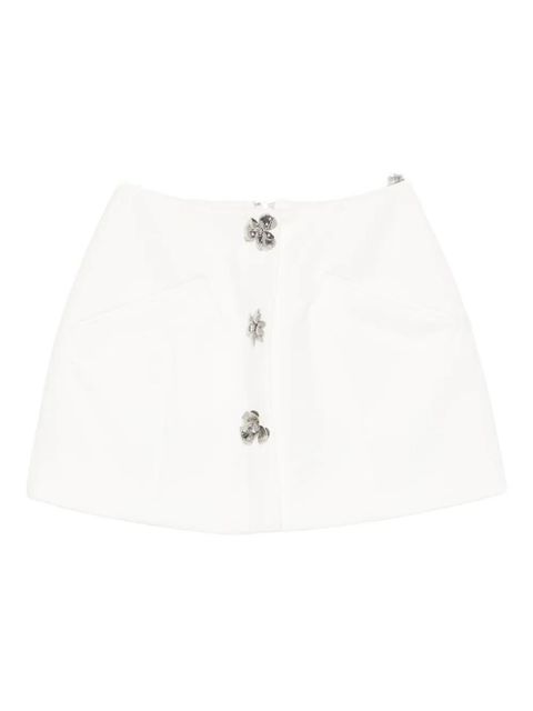 Blumarine floral-embellishment mini skirt - White