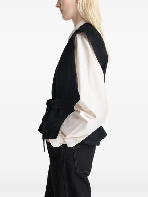 LEMAIRE V-neck top - Black