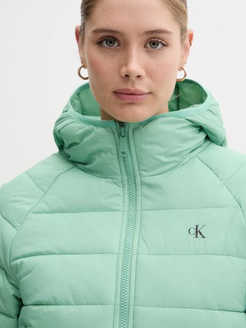 Calvin Klein Jeans kurtka kolor zielony przejściowa LV047C510G