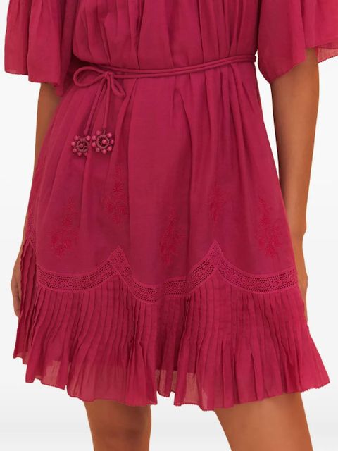 FARM Rio cotton pleated midi dress - Pink