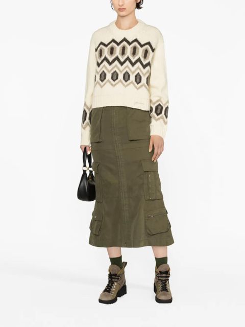 GANNI intarsia-knit wool jumper - Neutrals
