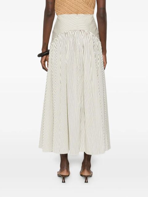 STAUD stripped panelled midi skirt - Neutrals