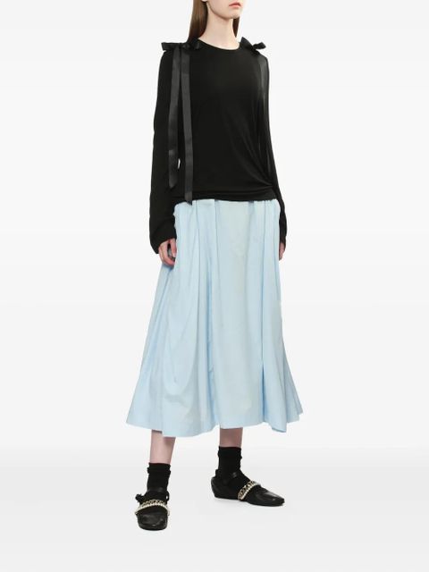 Simone Rocha ribbon-detail long-sleeve T-shirt - Black - zdjęcie produktu nr 1