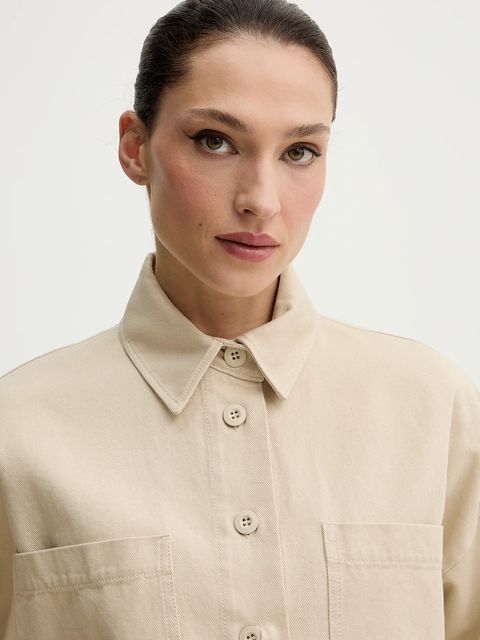 Weekend Max Mara koszula bawełniana RADENTE damska kolor beżowy relaxed z kołnierzykiem klasycznym 2615111081600