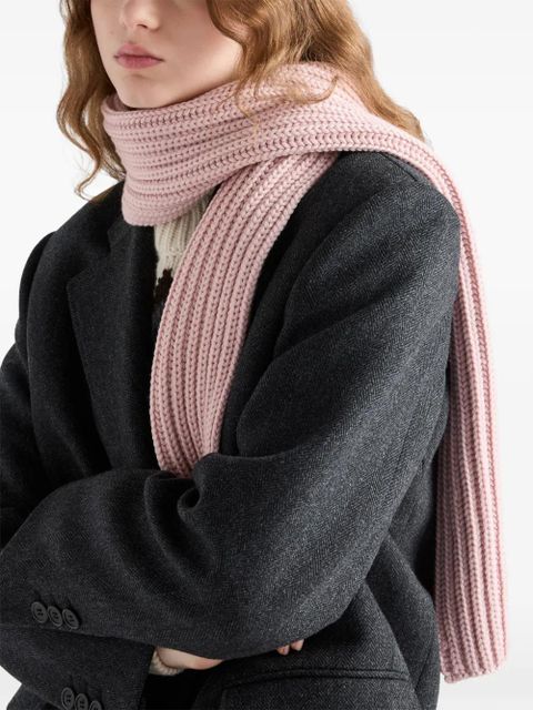 Prada enameled triangle rib knit scarf - Pink