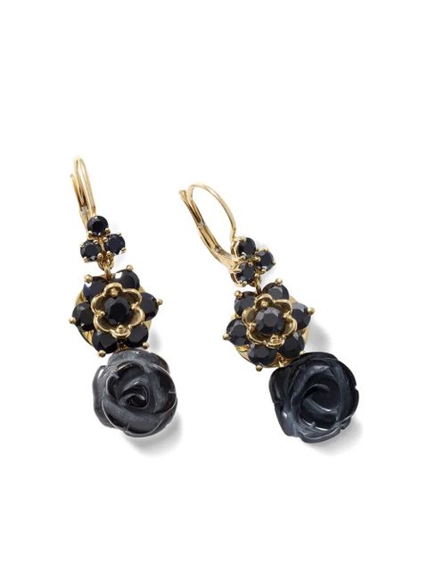 Dolce & Gabbana 18K yellow gold Sicily black sapphire and jade earrings - zdjęcie produktu nr 2