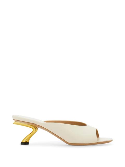 Ferragamo S-shaped heeled slides - Neutrals - zdjęcie produktu nr 1