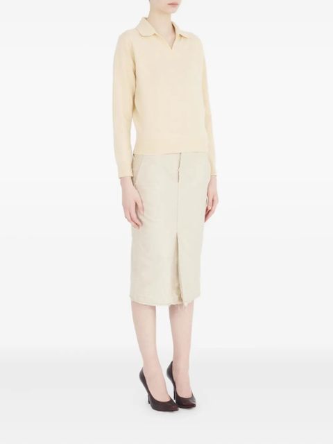 Maison Margiela virgin wool polo shirt - Neutrals