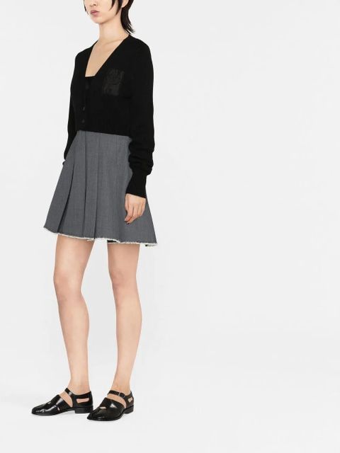 Cecilie Bahnsen floral-embroidered cropped cardigan - Black