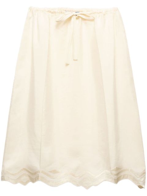 Prada drawstring-waist silk midi skirt - Yellow - zdjęcie produktu nr 1