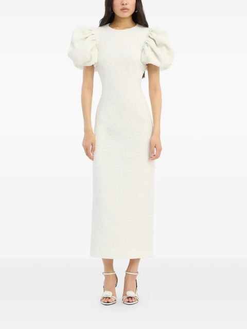 ROTATE BIRGER CHRISTENSEN puffy jacquard midi dress - Neutrals - zdjęcie produktu nr 2