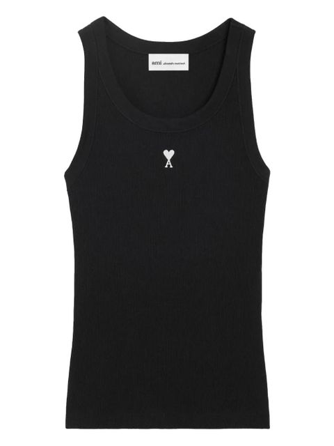AMI Paris embroidered ribbed tank top - Black - zdjęcie produktu nr 1