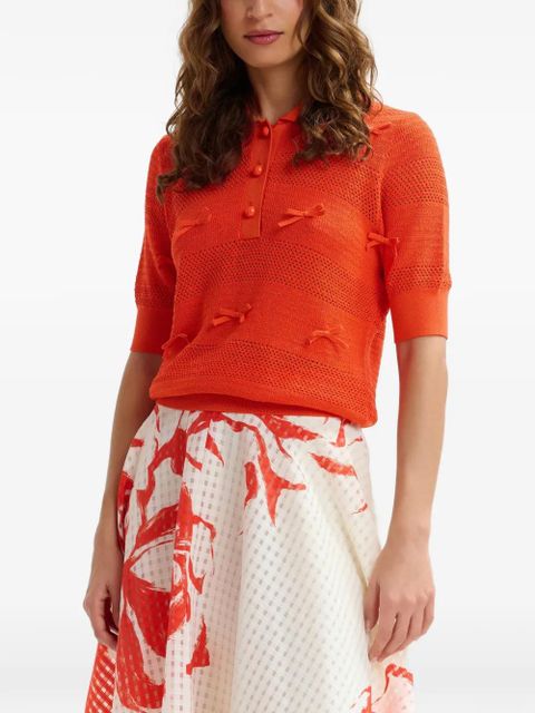 Essentiel Antwerp Jarts knitted polo top - Red