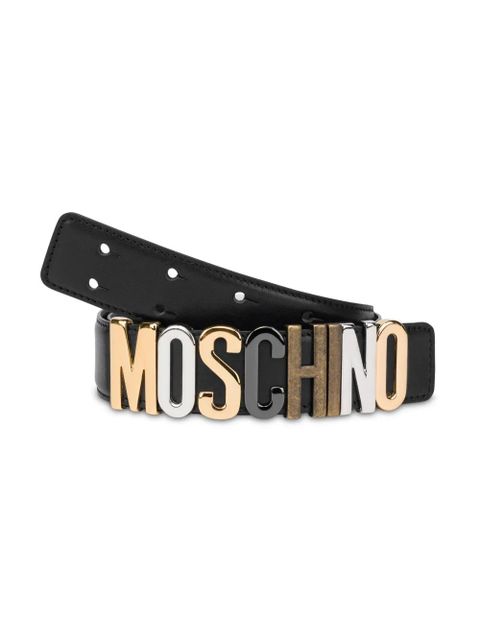 Moschino logo-lettering belt - Black