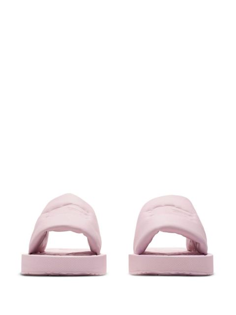 Burberry EKD-debossed leather slides - Pink