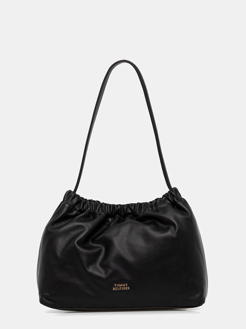 Tommy Hilfiger torebka skórzana kolor czarny AW0AW18307 - zdjęcie produktu nr 1