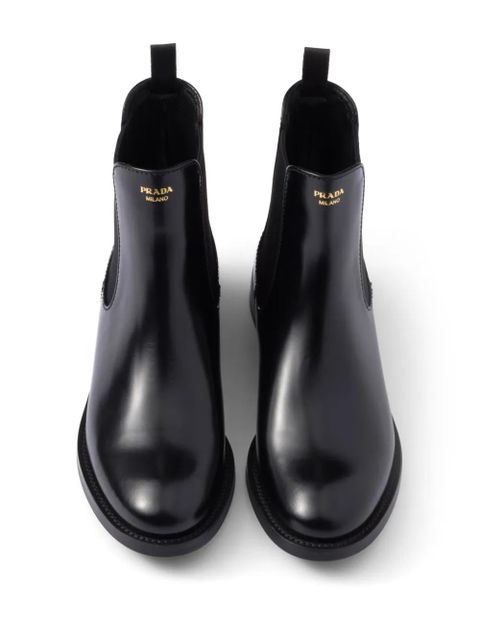 Prada logo-print boots - Black