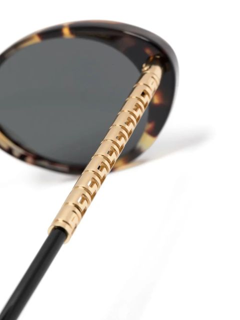 Versace Eyewear tubular Greca oval-frame sunglasses - Brown