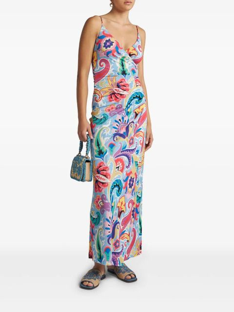 ETRO long floral-print dress - Blue