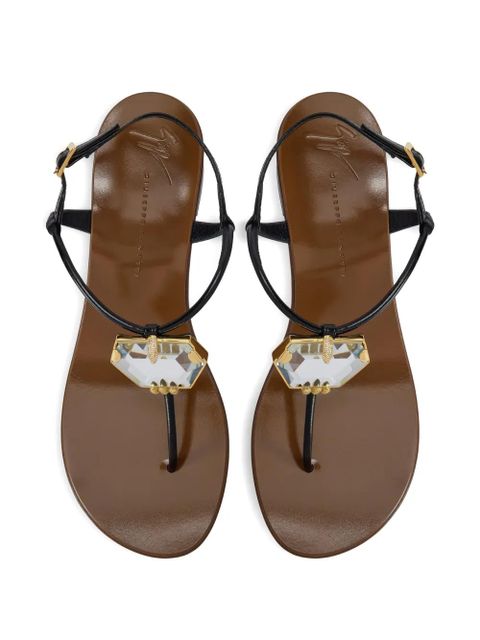 Giuseppe Zanotti Patrice geometric crystal sandals - Black