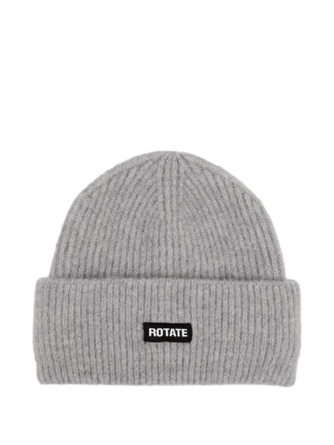 ROTATE BIRGER CHRISTENSEN logo-patch beanie hat - Grey - zdjęcie produktu nr 1