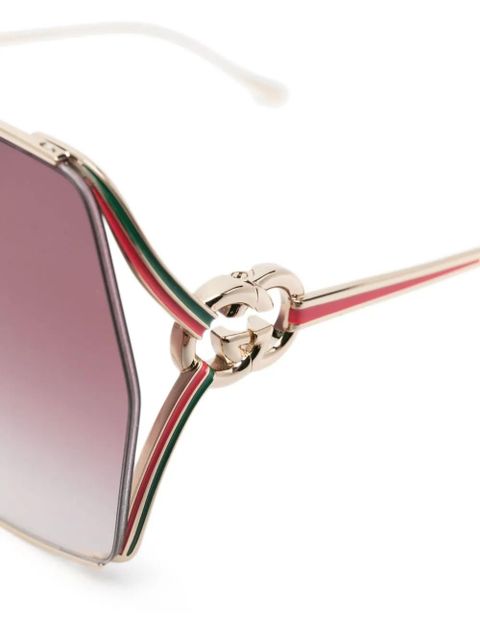 Gucci Eyewear oversized-frame tinted sunglasses - Gold